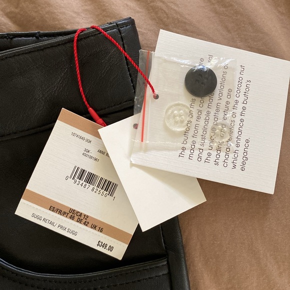 ANNE KLEIN LEATHER PANTS SZ 12 BLACK NWT - Picture 5 of 11